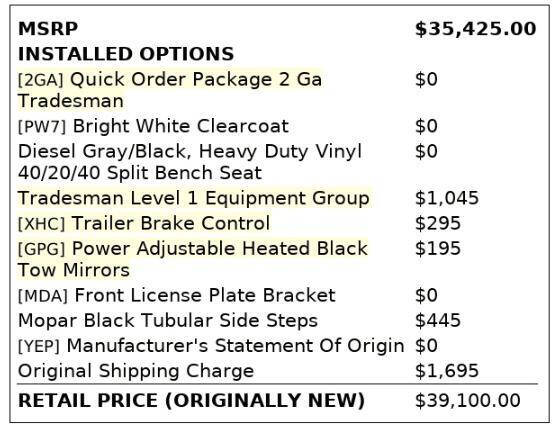 2021 RAM 2500 Tradesman