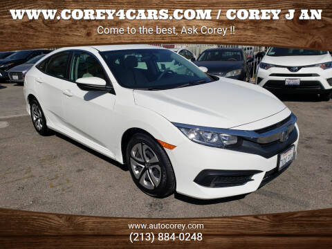 2016 Honda Civic for sale at WWW.COREY4CARS.COM / COREY J AN in Los Angeles CA