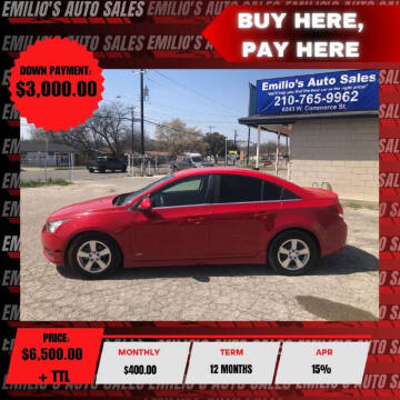2012 Chevrolet Cruze for sale at Emilios Auto Sales in San Antonio TX