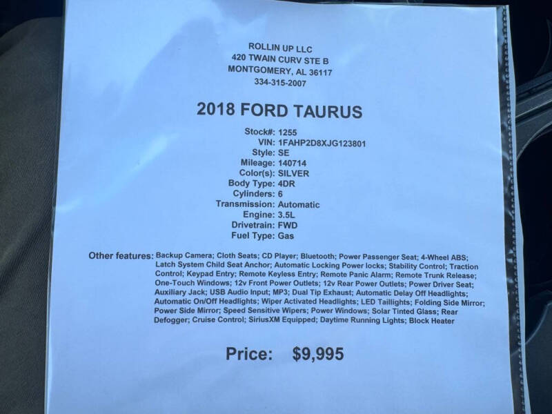 2018 Ford Taurus SE