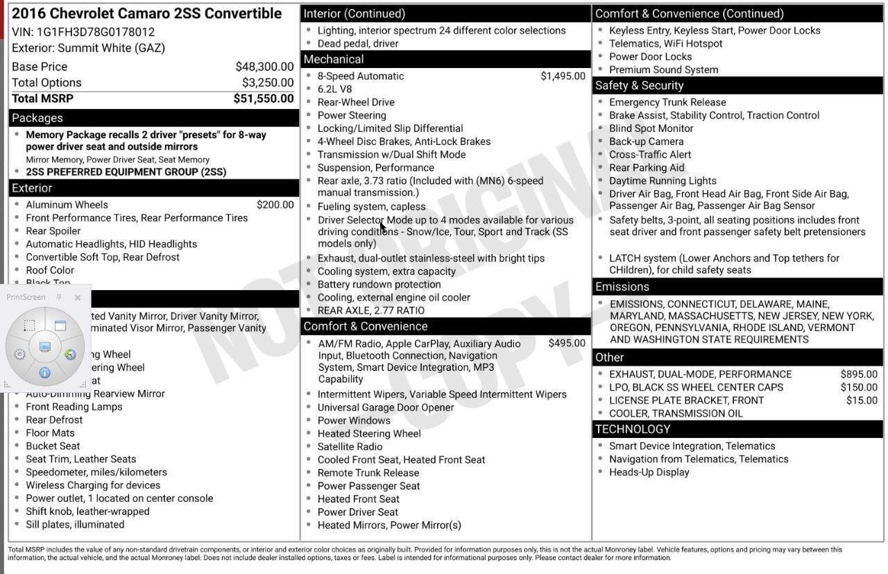 used 2016 Chevrolet Camaro car, priced at $25,399