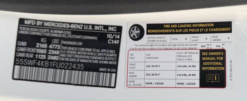 2015 Mercedes-Benz C-Class C 300 4MATIC