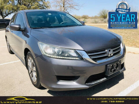 2013 Honda Accord for sale at LUXURY UNLIMITED AUTO SALES in San Antonio TX