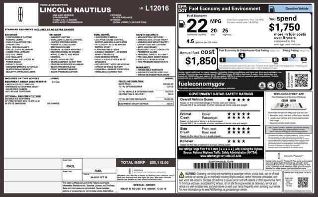 2020 Lincoln Nautilus Reserve