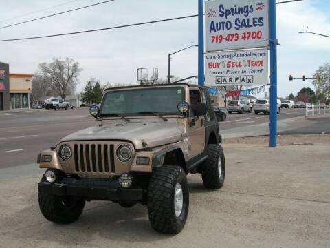2000 Jeep Wrangler for sale at Springs Auto Sales in Colorado Springs CO