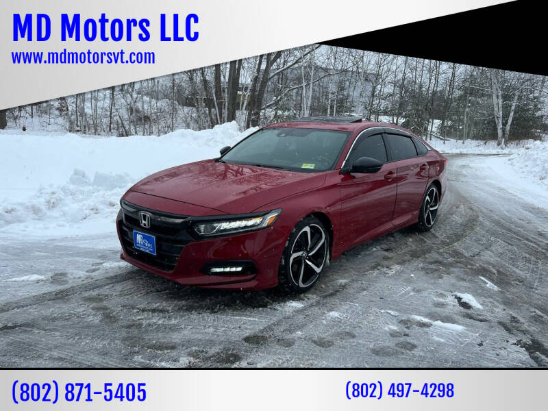2018 Honda Accord for sale at MD Motors LLC in Williston VT