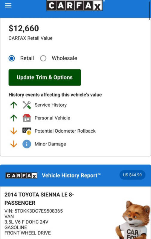 2014 Toyota Sienna LE Mobility 7-Passenger