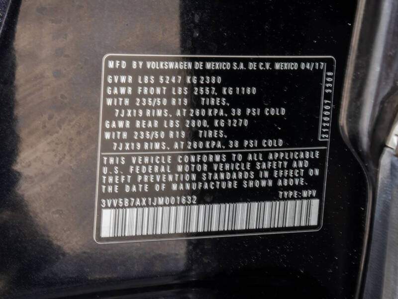 2018 Volkswagen Tiguan 2.0T SEL Premium