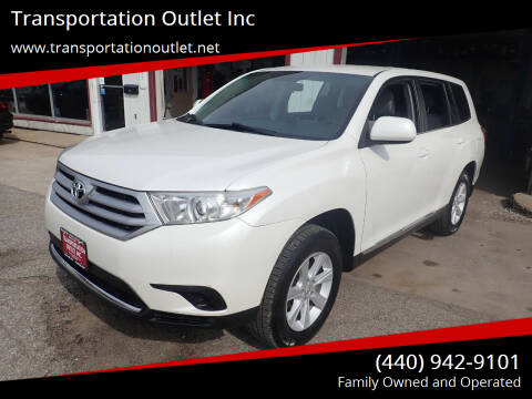 2012 Toyota Highlander for sale at Transportation Outlet Inc in Eastlake OH