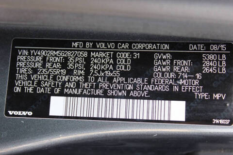 2016 Volvo XC60 T6 Platinum