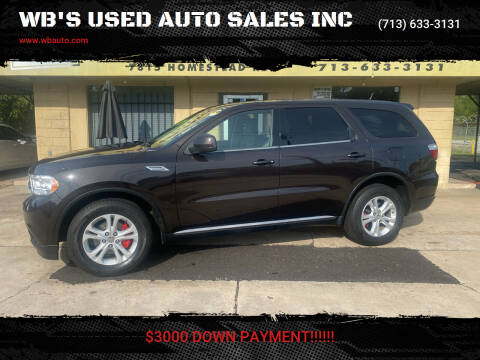 2012 Dodge Durango for sale at WB'S USED AUTO SALES INC in Houston TX