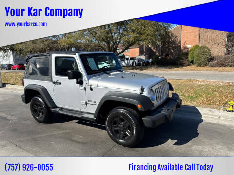 2012 Jeep Wrangler for sale at Your Kar Company in Norfolk VA