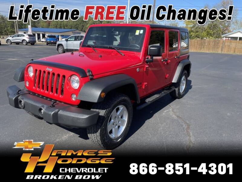 2016 Jeep Wrangler Unlimited for sale at James Hodge Chevrolet of Broken Bow in Broken Bow OK