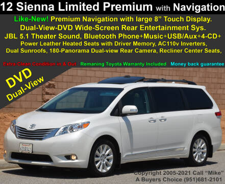2012 Toyota Sienna for sale at A Buyers Choice in Jurupa Valley CA
