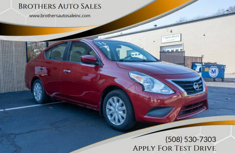 2015 Nissan Versa for sale at Brothers Auto Sales in Wrentham MA