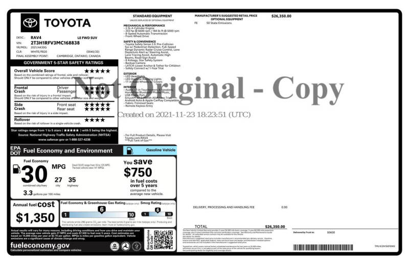 2021 Toyota RAV4 LE