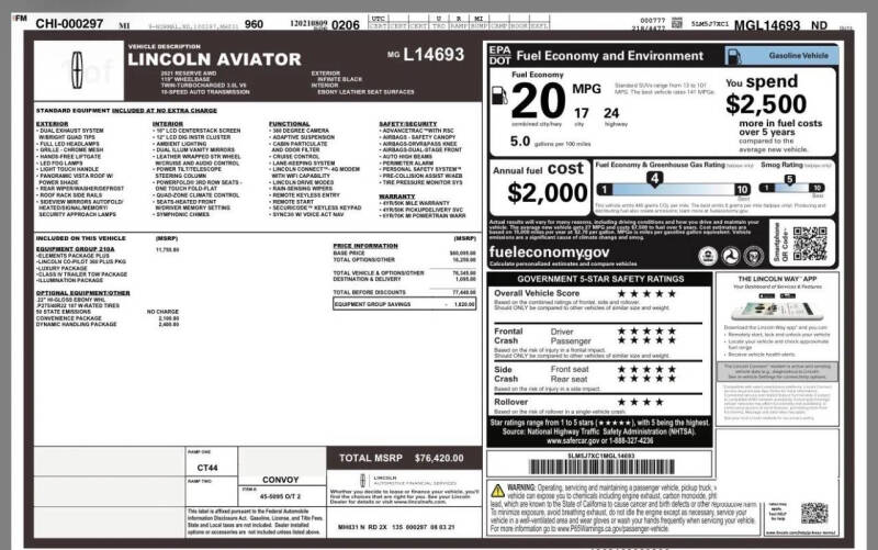 2021 Lincoln Aviator Reserve