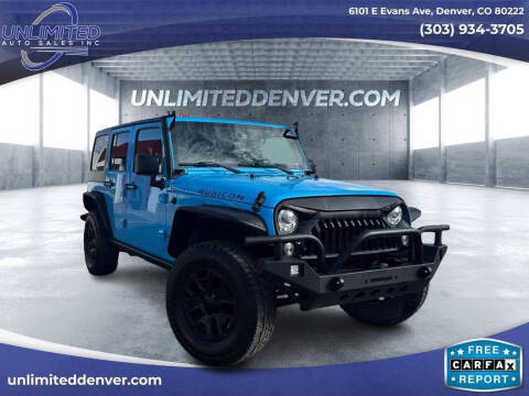 2017 Jeep Wrangler Unlimited for sale at Unlimited Auto Sales in Denver CO