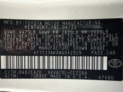 2022 Toyota Camry SE