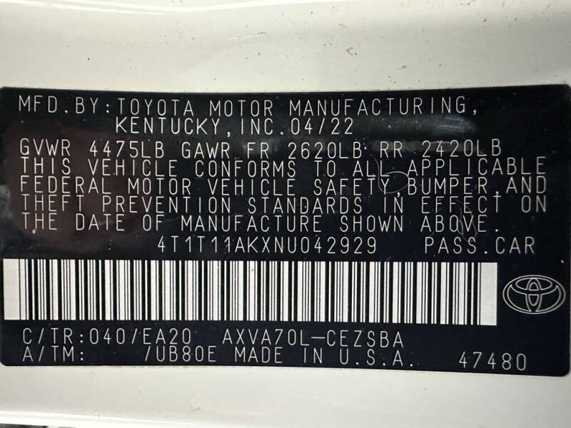 2022 Toyota Camry SE