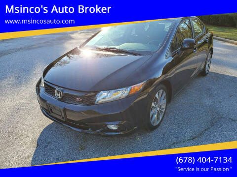 2012 Honda Civic for sale at Msinco's Auto Broker in Snellville GA