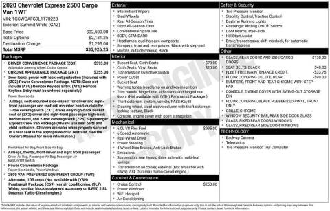 2020 Chevrolet Express 2500