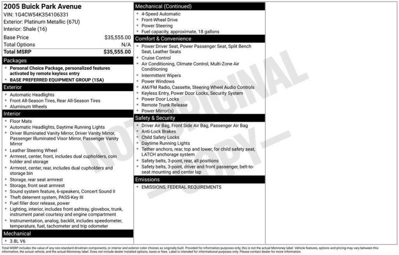 2005 Buick Park Avenue