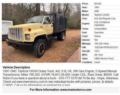 1991 GMC TopKick C6500