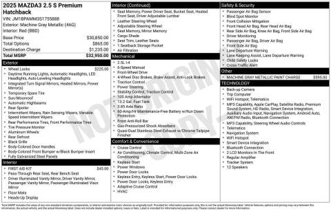 2025 Mazda Mazda3 Hatchback 2.5 S Premium