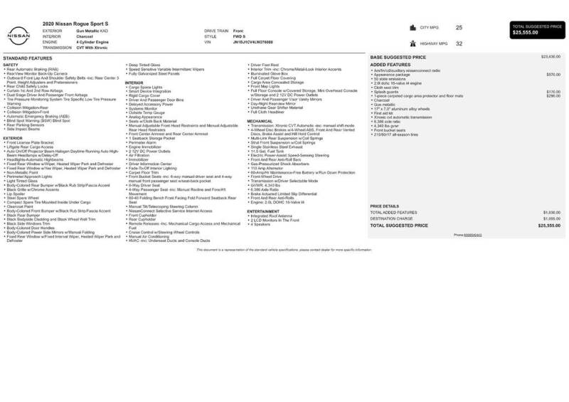2020 Nissan Rogue Sport S