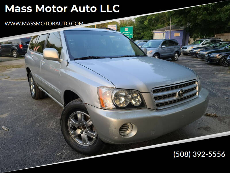 2002 Toyota Highlander for sale at Mass Motor Auto LLC in Millbury MA