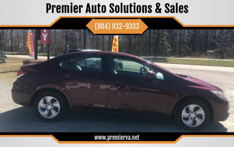 2013 Honda Civic for sale at Premier Auto Solutions & Sales in Quinton VA