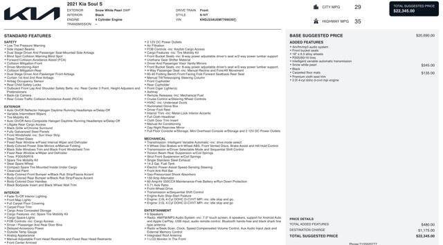 2021 Kia Soul S