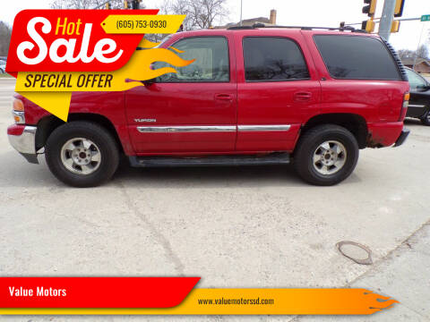 2002 GMC Yukon for sale at Value Motors in Watertown SD