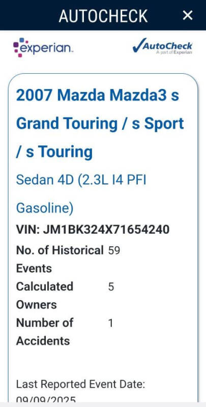 2007 Mazda MAZDA3 s Grand Touring