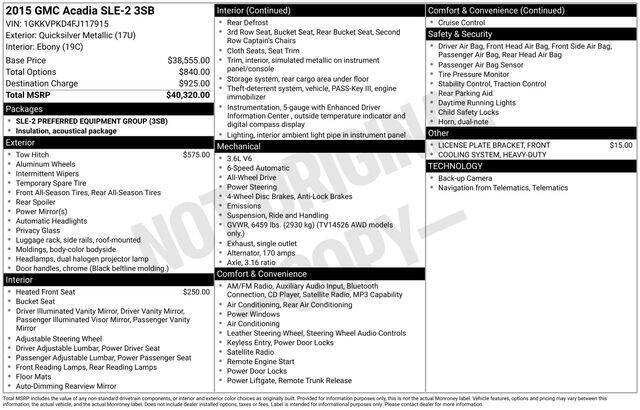 2015 GMC Acadia SLE-2