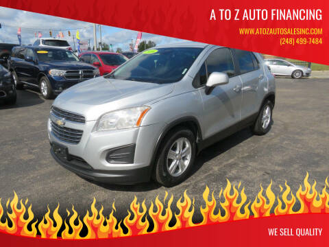 2016 Chevrolet Trax for sale at A to Z Auto Financing in Waterford MI