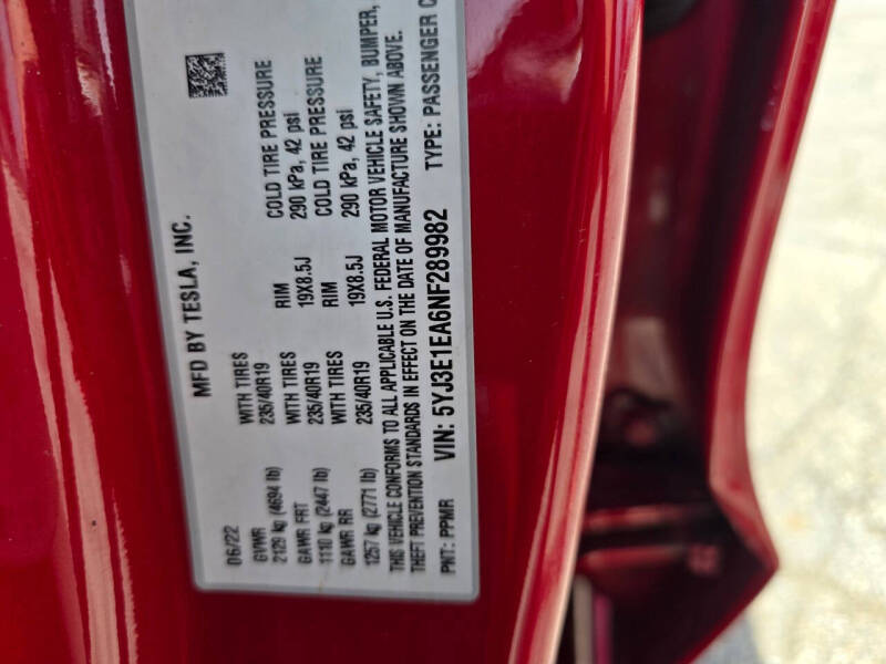 2022 Tesla Model 3