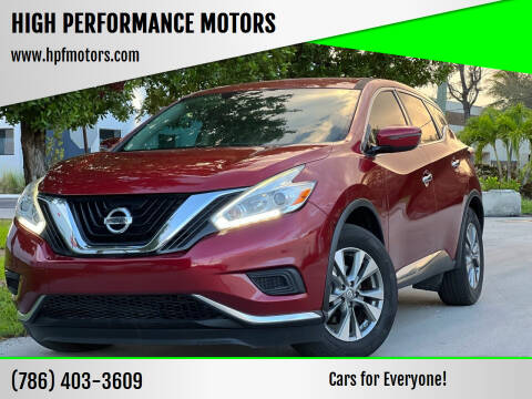 2016 Nissan Murano for sale at HIGH PERFORMANCE MOTORS in Hollywood FL
