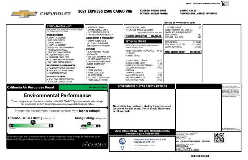 2021 Chevrolet Express 2500