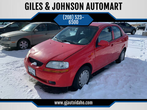 2004 Chevrolet Aveo for sale at GILES & JOHNSON AUTOMART in Idaho Falls ID