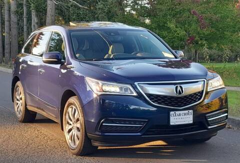 2016 Acura MDX for sale at CLEAR CHOICE AUTOMOTIVE in Milwaukie OR