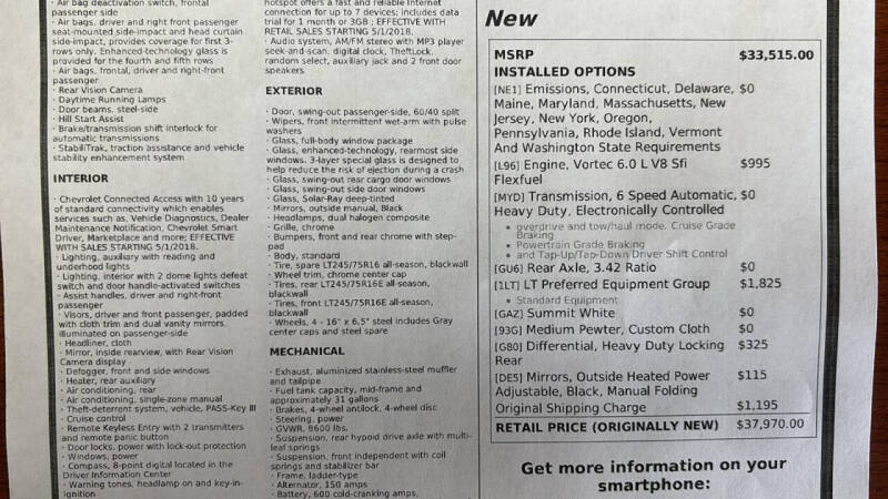 2018 Chevrolet Express LT 2500