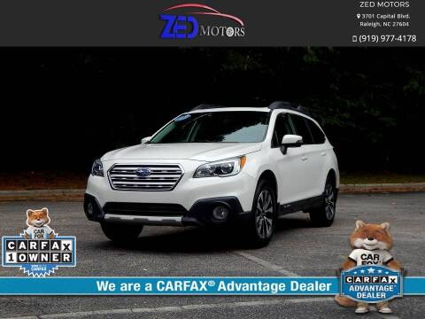 2017 Subaru Outback for sale at Zed Motors in Raleigh NC