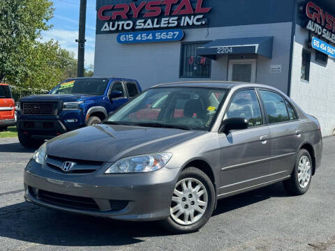 2005 Honda Civic for sale at Crystal Auto Sales Inc in Nashville TN