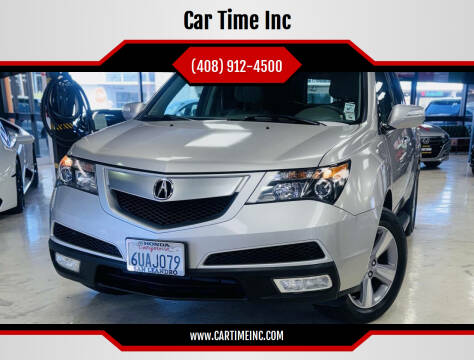 2012 Acura MDX for sale at Car Time Inc in San Jose CA