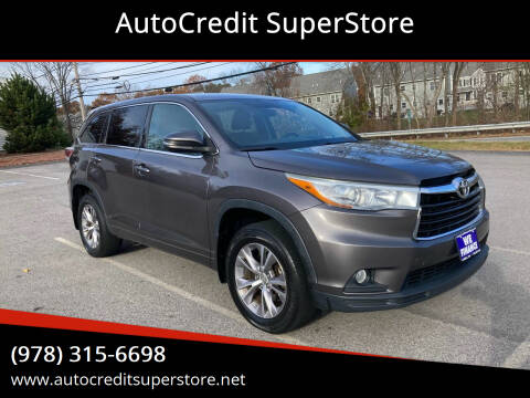 2015 Toyota Highlander for sale at AutoCredit SuperStore in Lowell MA