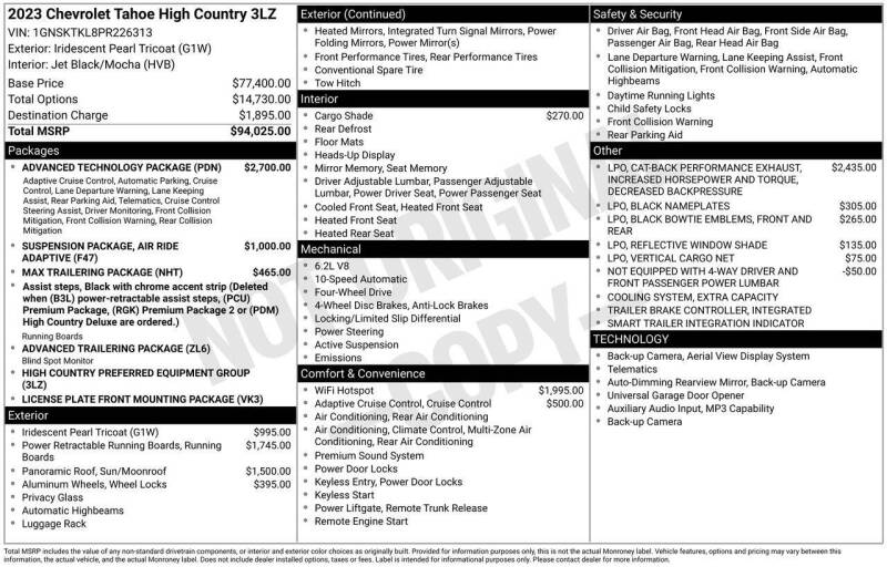 2023 Chevrolet Tahoe High Country