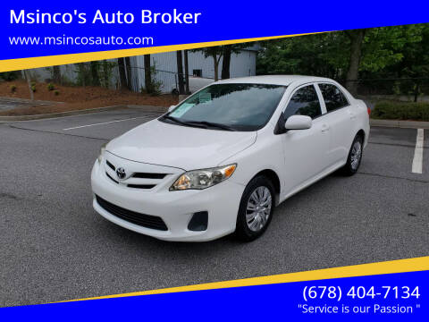 2013 Toyota Corolla for sale at Msinco's Auto Broker in Snellville GA