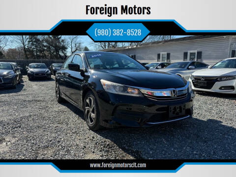 2016 Honda Accord for sale at Foreign Motors in Kannapolis NC